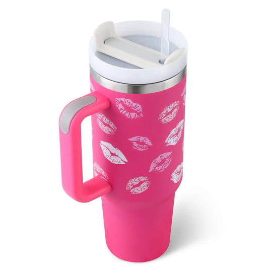 40 Oz Tumbler With Handle Straw Insulated, Stainless Steel Spill Proof Vacuum Coffee Cup Tumbler With Lid Tapered Mug Gifts For Valentine Lover Suitable For Car Gym Office Travel - Unique Unique Unique 40 Oz Tumbler With Handle Straw Insulated, Stainless Steel Spill Proof Vacuum Coffee Cup Tumbler With Lid Tapered Mug Gifts For Valentine Lover Suitable For Car Gym Office Travel