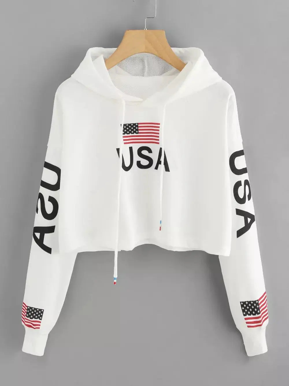 Spring And Autumn Long Sleeve Ladies Flag Print USA Top - Unique Unique Unique Spring And Autumn Long Sleeve Ladies Flag Print USA Top