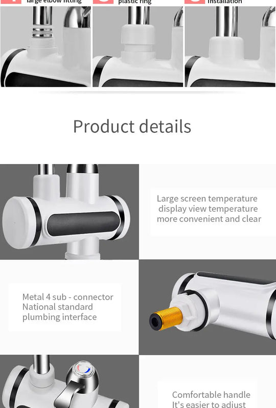 Kitchen Electric Water Tap Water Heater Temperature Display Cold Heating Faucet Hot Water Faucet Heater - Unique Unique Unique Kitchen Electric Water Tap Water Heater Temperature Display Cold Heating Faucet Hot Water Faucet Heater