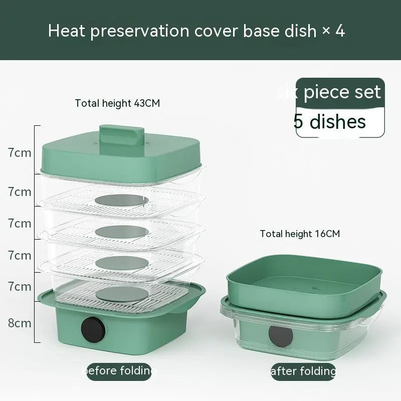 Multi-layer Dish Cover Heat Preservation Kitchen Cover Dining Table Leftover Storage Box Transparent Stack Cooking Hood Steamer - Unique Unique Unique Multi-layer Dish Cover Heat Preservation Kitchen Cover Dining Table Leftover Storage Box Transparent Stack Cooking Hood Steamer