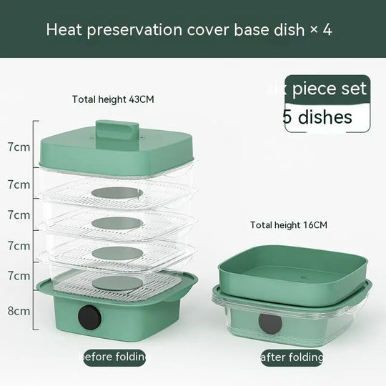 Multi-layer Dish Cover Heat Preservation Kitchen Cover Dining Table Leftover Storage Box Transparent Stack Cooking Hood Steamer - Unique Unique Unique Multi-layer Dish Cover Heat Preservation Kitchen Cover Dining Table Leftover Storage Box Transparent Stack Cooking Hood Steamer