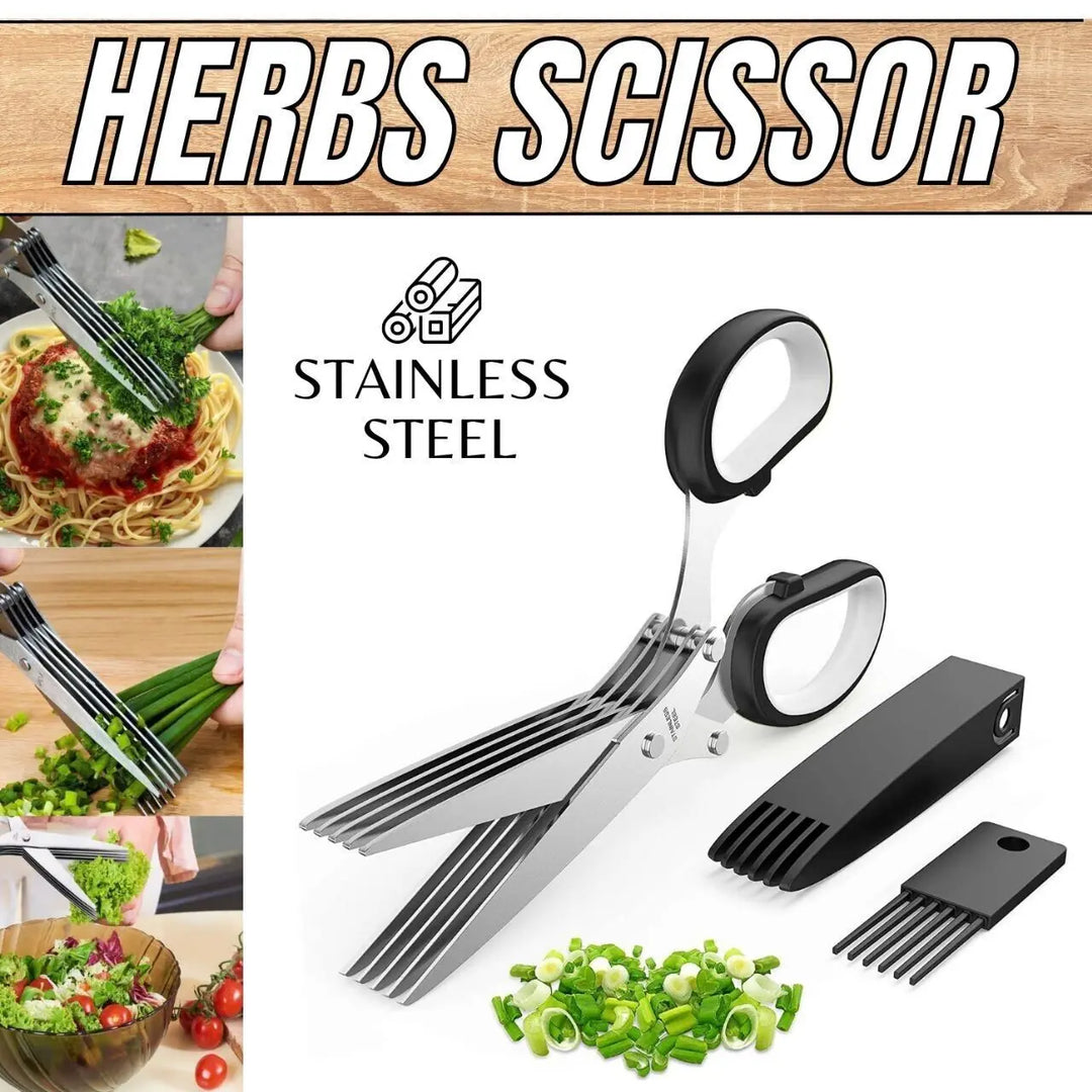 Herb Scissors With Multi Blades Stainless Steel Fast Cutting Shear Kitchen Tool - Unique Unique Unique Herb Scissors With Multi Blades Stainless Steel Fast Cutting Shear Kitchen Tool