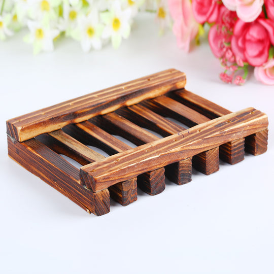 Bamboo Soap Dish — Slatted, Charred Finish