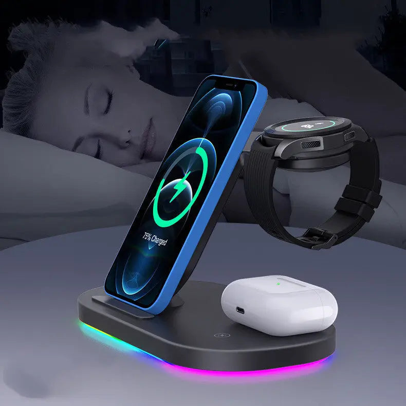 Suitable For Watch, Mobile Phone New Product 15W Wireless Charger Three In One - Unique Unique Unique Suitable For Watch, Mobile Phone New Product 15W Wireless Charger Three In One