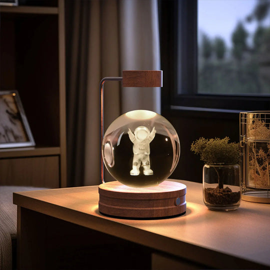 Crystal Ball Cosmic Dinosaur Indoor Night Light USB Power Warm Bedside Light Birthday Gift Night Lamp Unique