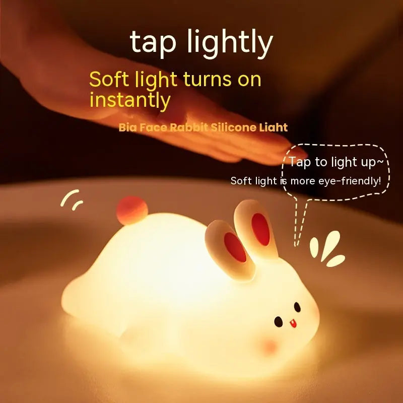 Cute LED Night Light Touch Sensor Cartoon Kid's Nightlights Big Face Rabbit Silicone Night Light Christmas Gift Bedside Lamp Home Decor - Unique Unique Unique Cute LED Night Light Touch Sensor Cartoon Kid's Nightlights Big Face Rabbit Silicone Night Light Christmas Gift Bedside Lamp Home Decor