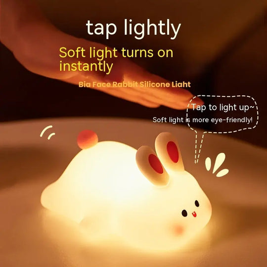 Cute LED Night Light Touch Sensor Cartoon Kid's Nightlights Big Face Rabbit Silicone Night Light Christmas Gift Bedside Lamp Home Decor - Unique Unique Unique Cute LED Night Light Touch Sensor Cartoon Kid's Nightlights Big Face Rabbit Silicone Night Light Christmas Gift Bedside Lamp Home Decor