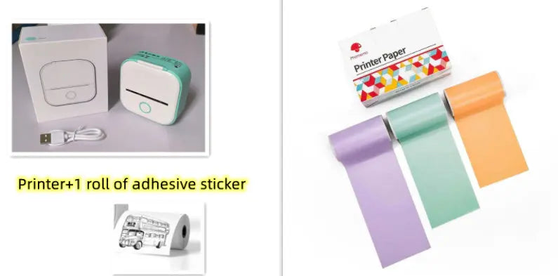 Portable Mini Thermal Label Printer Home Photo Printer Student Wrong Question Printer Bluetooth-compatible Mini Label Printer Price Tag Unique