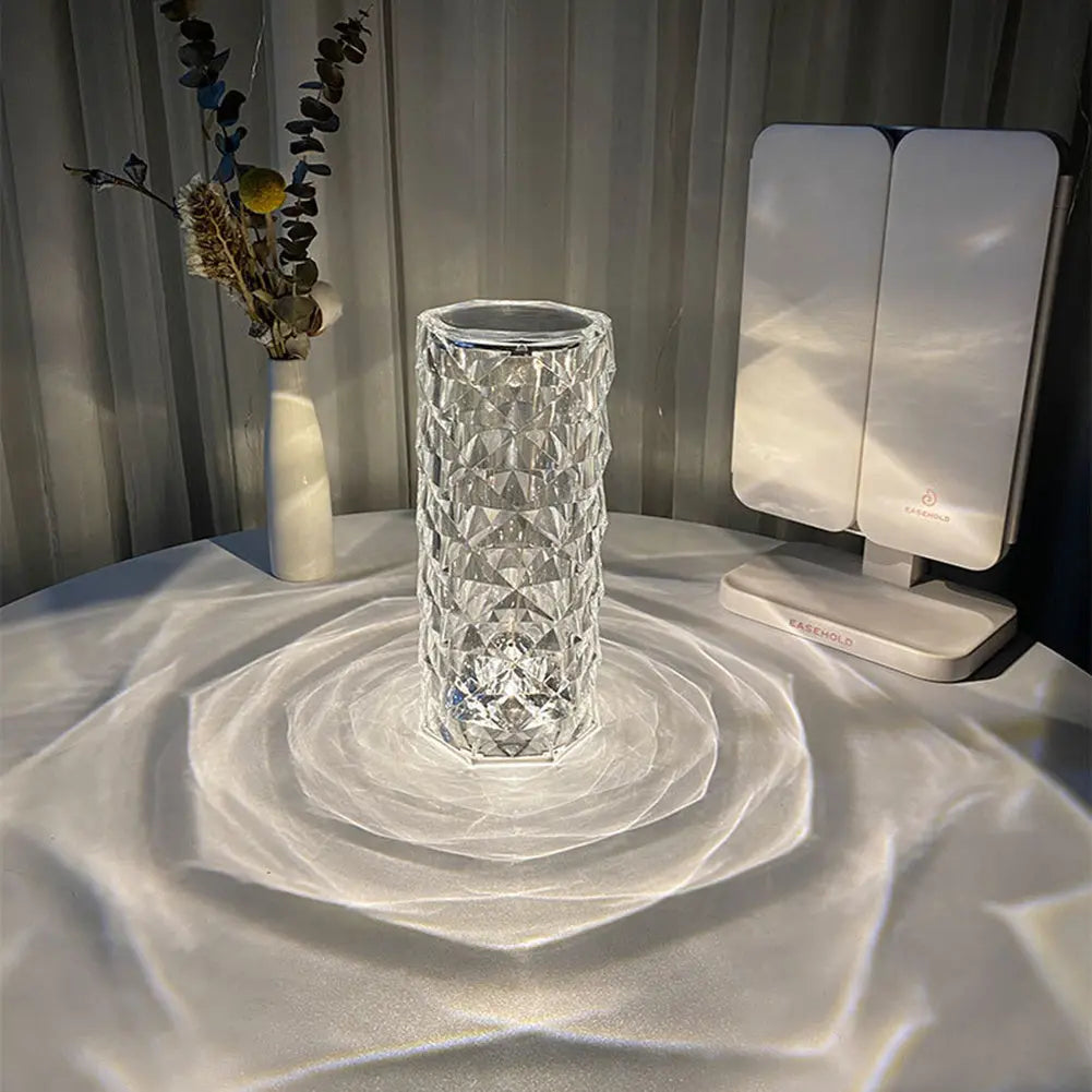 Nordic Crystal Lamp USB Table Lamps Bedroom Touch Dimming Atmosphere Diamond Night Light Rose Projector Lamp Decor - Unique Unique Unique Nordic Crystal Lamp USB Table Lamps Bedroom Touch Dimming Atmosphere Diamond Night Light Rose Projector Lamp Decor