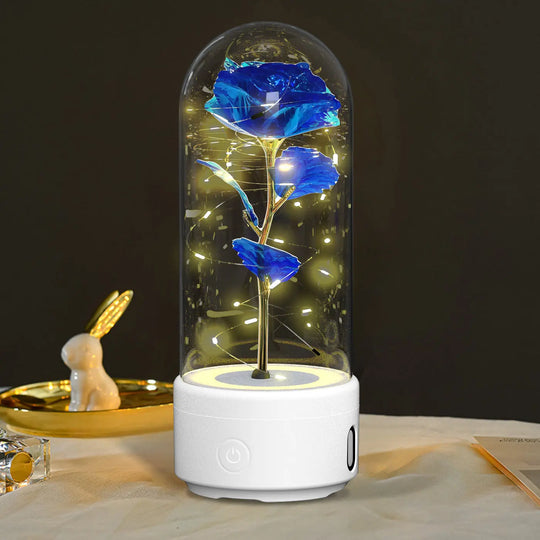Creative 2 In 1 Rose Flowers LED Light And Bluetooth-compatible Speaker Valentine's Day Gift Rose Luminous Night Light Ornament In Glass Cover - Unique Unique Unique Creative 2 In 1 Rose Flowers LED Light And Bluetooth-compatible Speaker Valentine's Day Gift Rose Luminous Night Light Ornament In Glass Cover