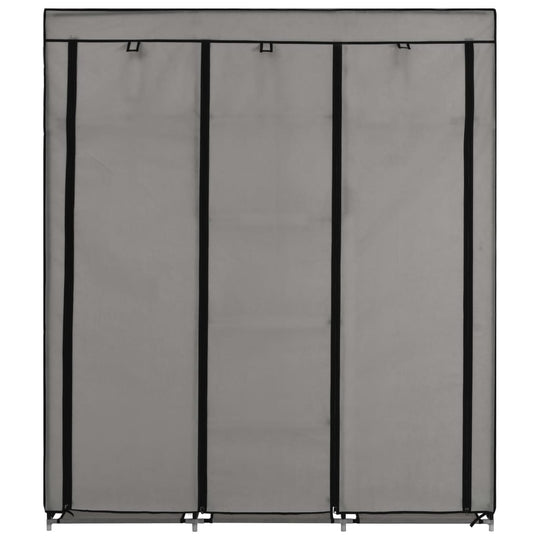 vidaXL Clothing Rack Storage Wardrobe Closet with Compartments and Rods Fabric-4