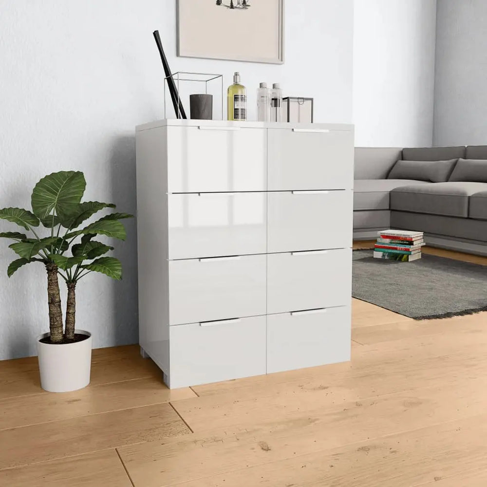 NNEVL Sideboard High Gloss White 60x35x80 cm Chipboard NNEVL