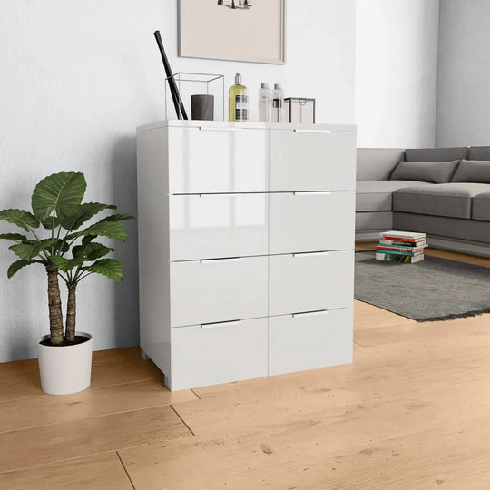 NNEVL Sideboard High Gloss White 60x35x80 cm Chipboard NNEVL