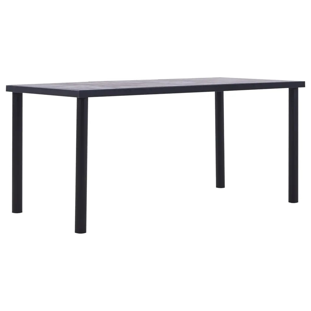 NNEVL Dining Table Black and Concrete Grey 160x80x75 cm MDF NNEVL