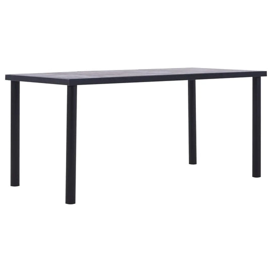 NNEVL Dining Table Black and Concrete Grey 160x80x75 cm MDF NNEVL