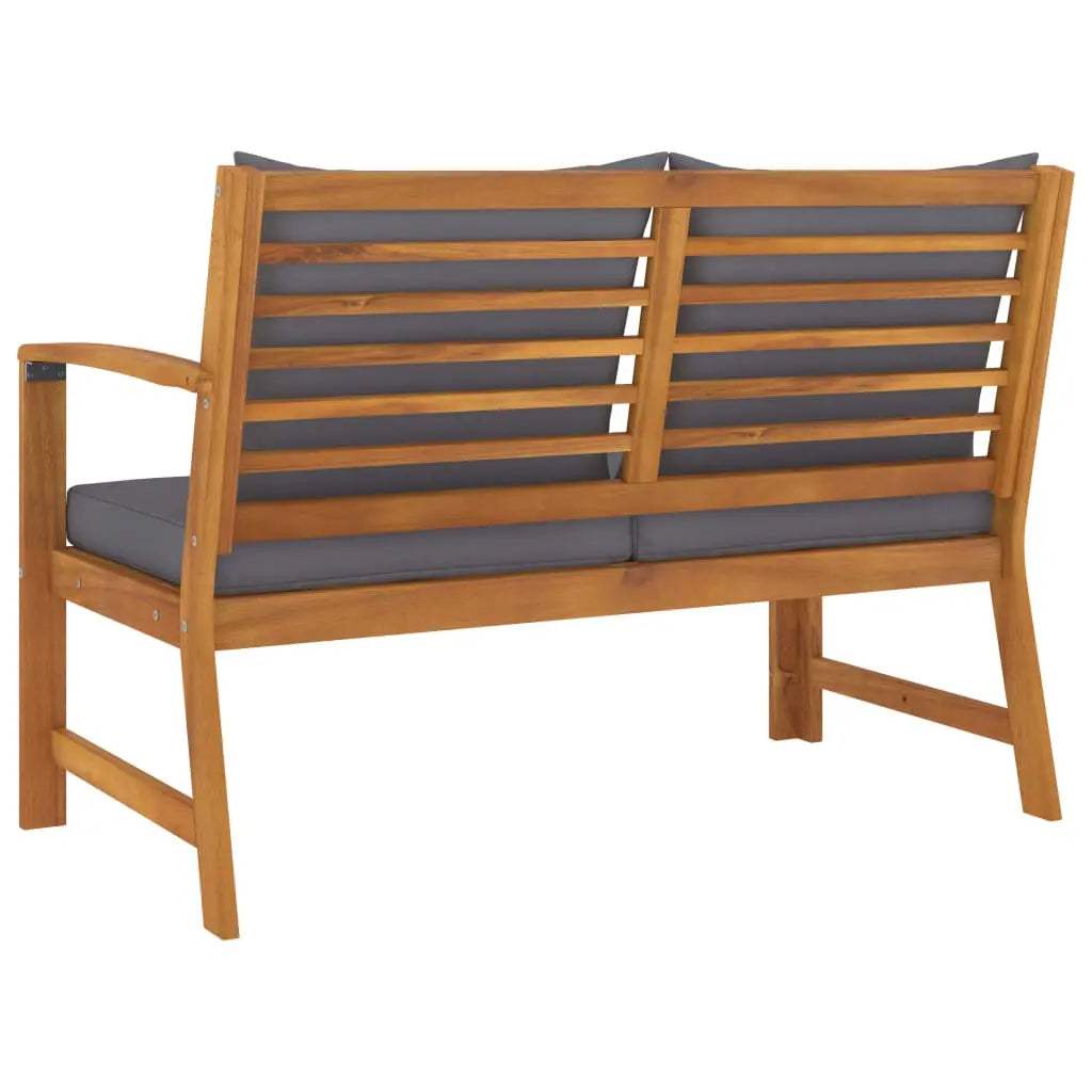 NNEVL Garden Bench 114.5 cm with Dark Grey Cushion Solid Acacia Wood NNEVL