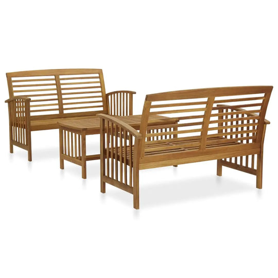 NNEVL 3 Piece Garden Lounge Set Solid Acacia Wood NNEVL