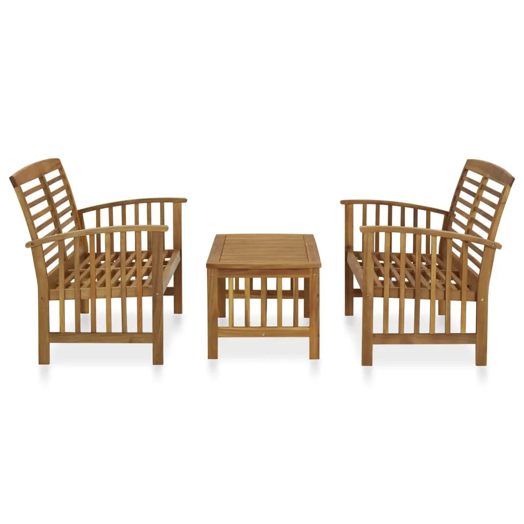 NNEVL 3 Piece Garden Lounge Set Solid Acacia Wood NNEVL