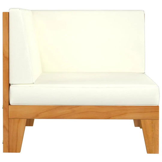 NNEVL 2-Seater Sofa with Cream White Cushions Solid Acacia Wood NNEVL