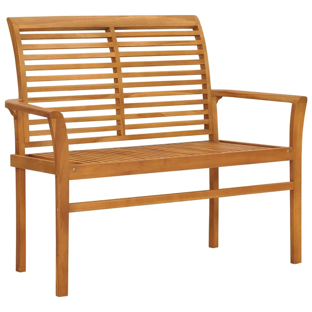 NNEVL Garden Bench with Cream Cushion 112 cm Solid Teak Wood NNEVL
