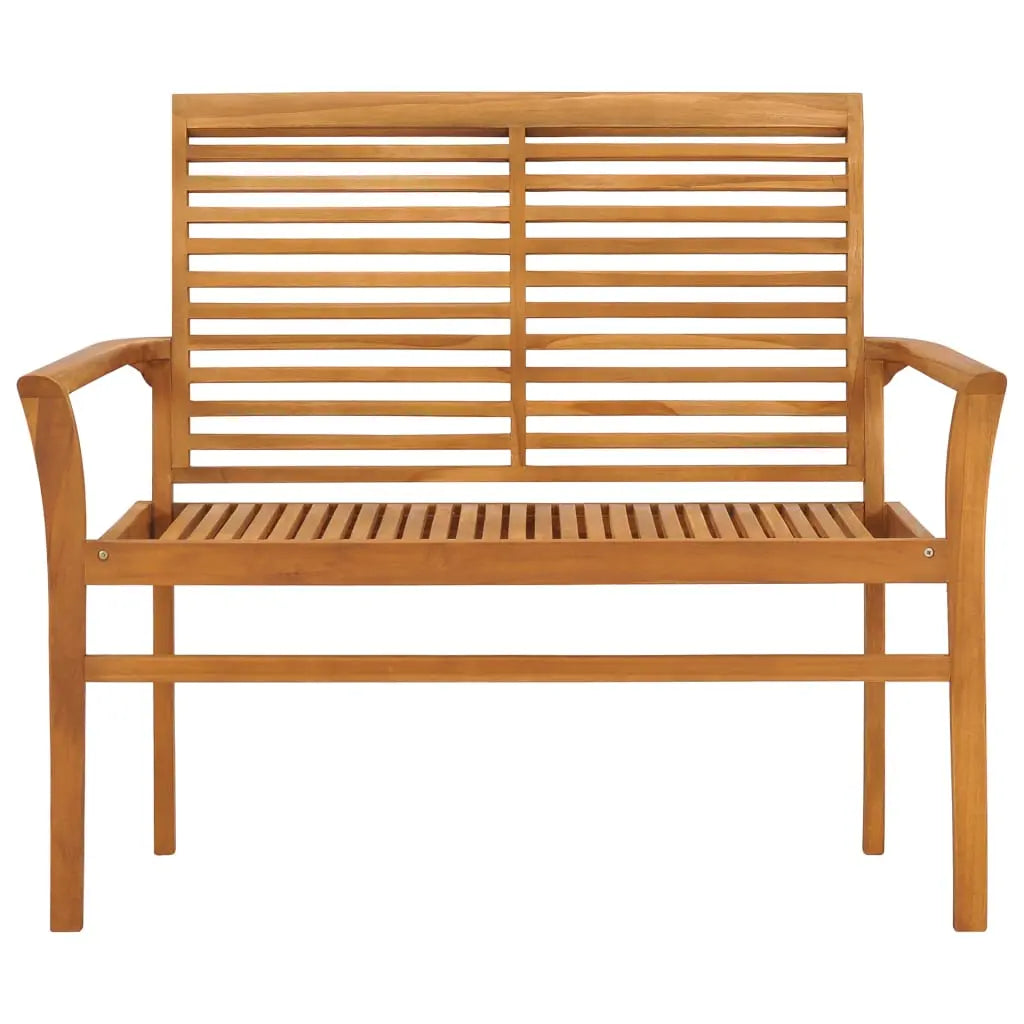 NNEVL Garden Bench with Cream Cushion 112 cm Solid Teak Wood NNEVL