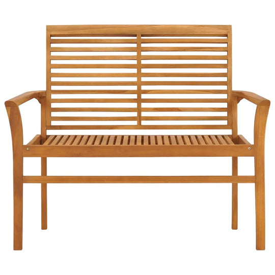 NNEVL Garden Bench with Cream Cushion 112 cm Solid Teak Wood NNEVL