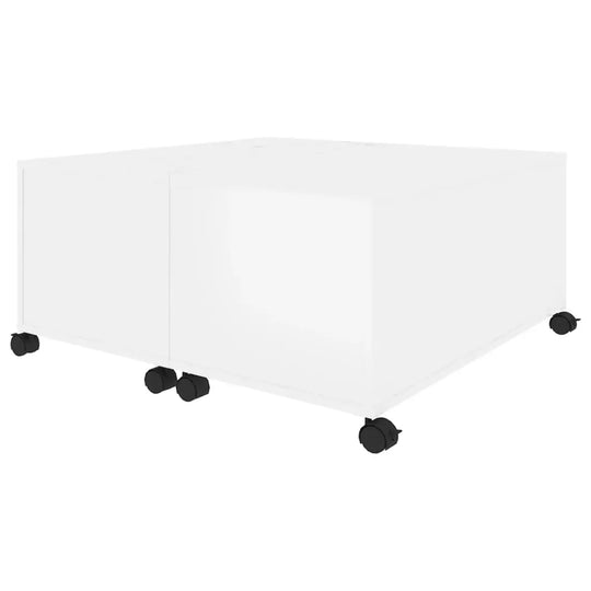 NNEVL Coffee Table High Gloss White 75x75x38 cm Chipboard NNEVL