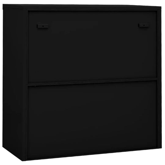 NNEVL Office Cabinet with Sliding Door Black 90x40x90 cm Steel NNEVL
