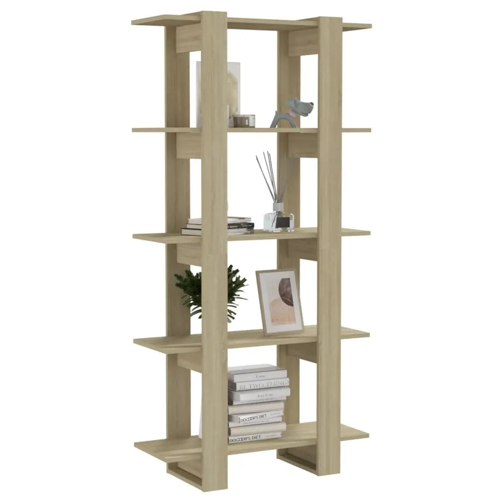 NNEVL Book Cabinet/Room Divider Sonoma Oak 80x30x160 cm Engineered Wood NNEVL