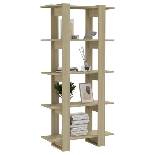 NNEVL Book Cabinet/Room Divider Sonoma Oak 80x30x160 cm Engineered Wood NNEVL