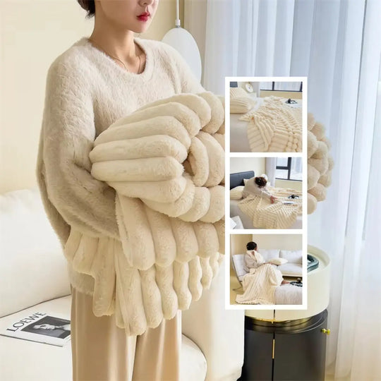 Soft Wind Bubble Velvet Blanket Warm Solid Rabbit Fur Blankets Double-sided Thickening Cover Throw Warm Fur Blanket - Unique Unique Unique Soft Wind Bubble Velvet Blanket Warm Solid Rabbit Fur Blankets Double-sided Thickening Cover Throw Warm Fur Blanket