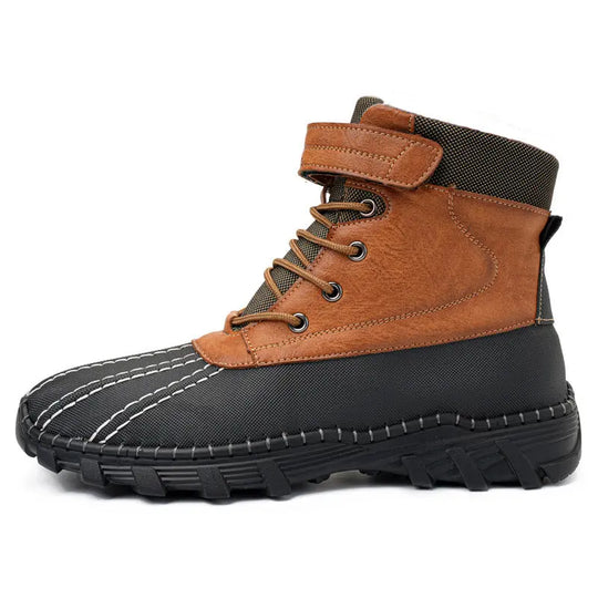 Winter Fleece Lace-up Snow Boots For Men Women Waterproof And Anti-slip Outdoor Work Boot Fashion Warm Mid-tube Cotton Shoes Men - Unique Unique Unique Winter Fleece Lace-up Snow Boots For Men Women Waterproof And Anti-slip Outdoor Work Boot Fashion Warm Mid-tube Cotton Shoes Men