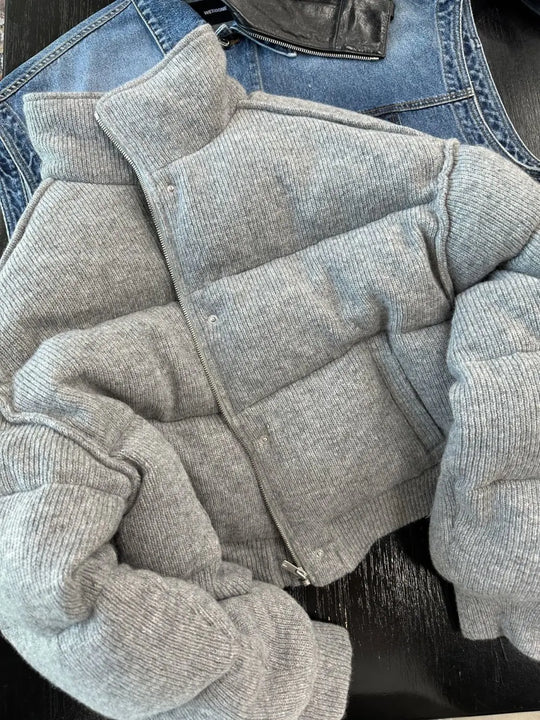 Gray All-match Season Warm Korean Style Cotton Clothes Women - Unique Unique Unique Gray All-match Season Warm Korean Style Cotton Clothes Women