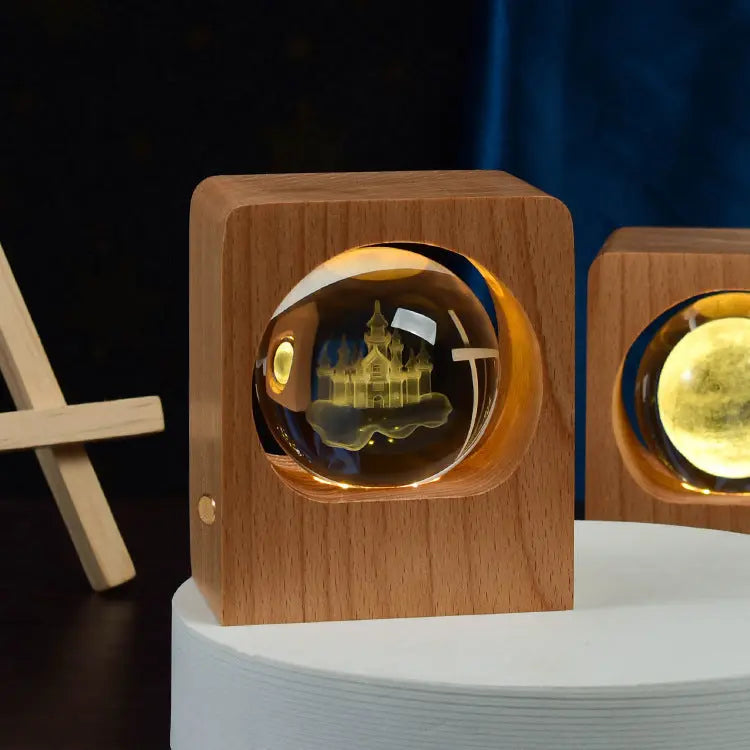Beech Crystal Ball Night Light 3D Laser Engraving Elk Jellyfish LED Nightlights USB Dimmable Lamp For Bedroom Decoration Gifts Home Decor - Unique Unique Unique Beech Crystal Ball Night Light 3D Laser Engraving Elk Jellyfish LED Nightlights USB Dimmable Lamp For Bedroom Decoration Gifts Home Decor