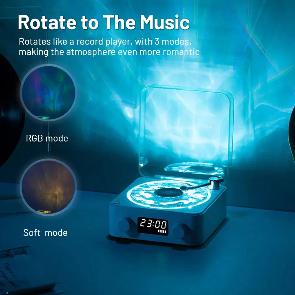 Retro Turntable Speaker Wireless Bluetooth-compatible 5.0 Vinyl Record Player Stereo Sound With White Noise RGB Projection Lamp Effect - Unique Unique Unique Retro Turntable Speaker Wireless Bluetooth-compatible 5.0 Vinyl Record Player Stereo Sound With White Noise RGB Projection Lamp Effect