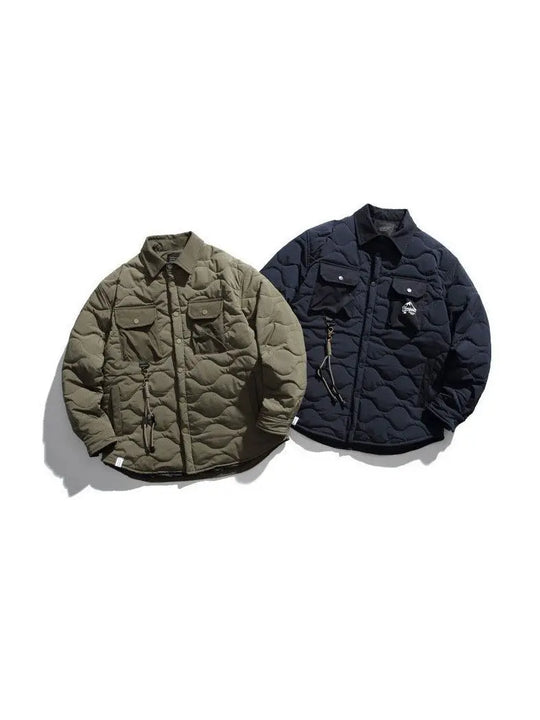 Lapel Gourd Plaid Cotton-padded Clothes For Men And Women Multi-pocket Workwear - Unique Unique Unique Lapel Gourd Plaid Cotton-padded Clothes For Men And Women Multi-pocket Workwear