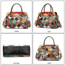 A Vintage Vintage Top Leather Patchwork Handbag - Unique Unique Unique A Vintage Vintage Top Leather Patchwork Handbag