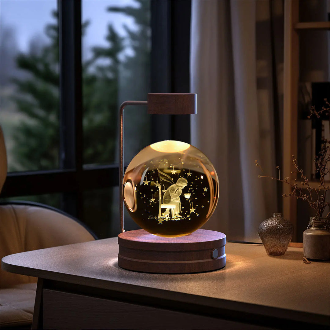 Crystal Ball Cosmic Dinosaur Indoor Night Light USB Power Warm Bedside Light Birthday Gift Night Lamp Unique