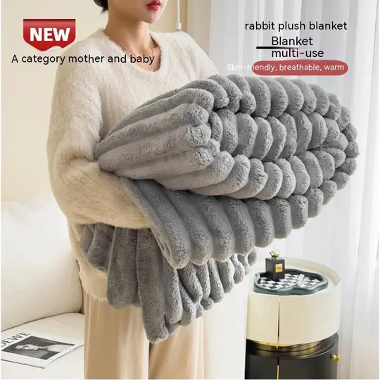 Soft Wind Bubble Velvet Blanket Warm Solid Rabbit Fur Blankets Double-sided Thickening Cover Throw Warm Fur Blanket - Unique Unique Unique Soft Wind Bubble Velvet Blanket Warm Solid Rabbit Fur Blankets Double-sided Thickening Cover Throw Warm Fur Blanket