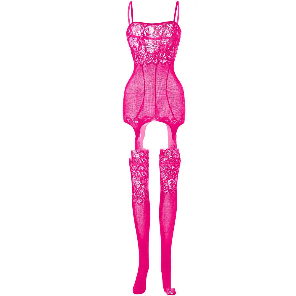 Women Hollow Stockings Tight Fishnet Clothes One-piece - Unique Unique Unique Women Hollow Stockings Tight Fishnet Clothes One-piece