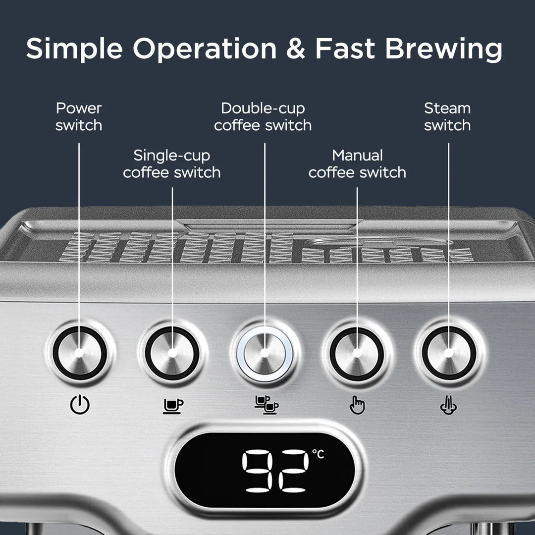 Geek Chef Espresso Machine, 20 Bar Espresso Machine With Milk Frother For Latte, Cappuccino, Macchiato, For Home Espresso Maker, 1.8L Water Tank, Stainless Steel, Ban On Amazon - Unique Unique Unique Geek Chef Espresso Machine, 20 Bar Espresso Machine With Milk Frother For Latte, Cappuccino, Macchiato, For Home Espresso Maker, 1.8L Water Tank, Stainless Steel, Ban On Amazon