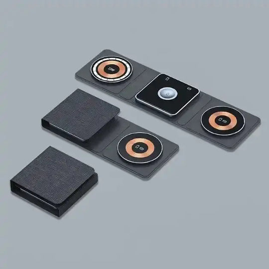 3 IN 1 Magnetic Folding Wireless Charger Station For IPhone Transparent Fast Charging For IWatch And Airpods - Unique Unique Unique 3 IN 1 Magnetic Folding Wireless Charger Station For IPhone Transparent Fast Charging For IWatch And Airpods