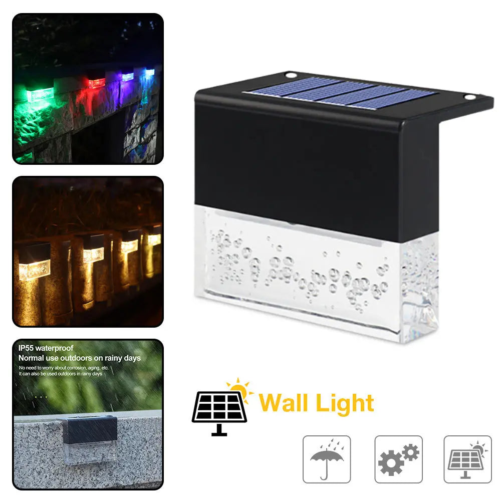 Waterproof New RGB LED Solar Light Step Fence Light - Unique Unique Unique Waterproof New RGB LED Solar Light Step Fence Light