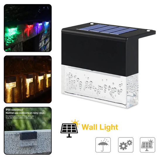 Waterproof New RGB LED Solar Light Step Fence Light - Unique Unique Unique Waterproof New RGB LED Solar Light Step Fence Light