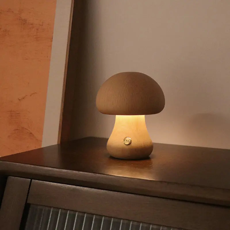 INS Wooden Cute Mushroom LED Night Light With Touch Switch Bedside Table Lamp For Bedroom Childrens Room Sleeping Night Lamps Home Decor - Unique Unique Unique INS Wooden Cute Mushroom LED Night Light With Touch Switch Bedside Table Lamp For Bedroom Childrens Room Sleeping Night Lamps Home Decor