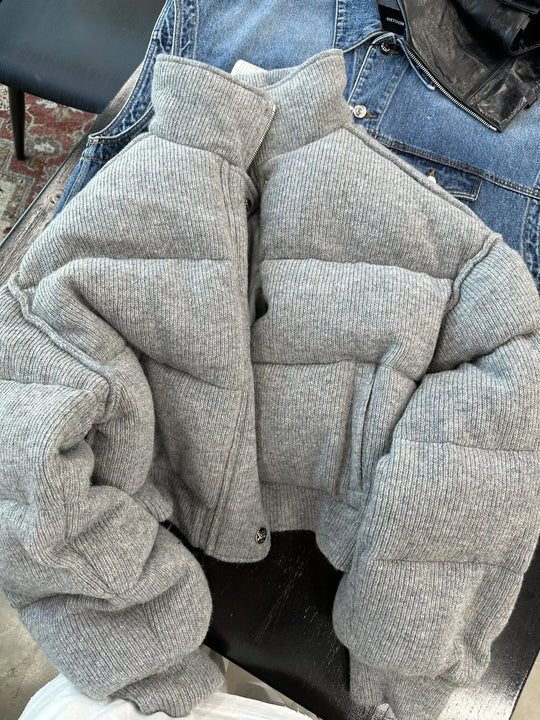 Gray All-match Season Warm Korean Style Cotton Clothes Women - Unique Unique Unique Gray All-match Season Warm Korean Style Cotton Clothes Women