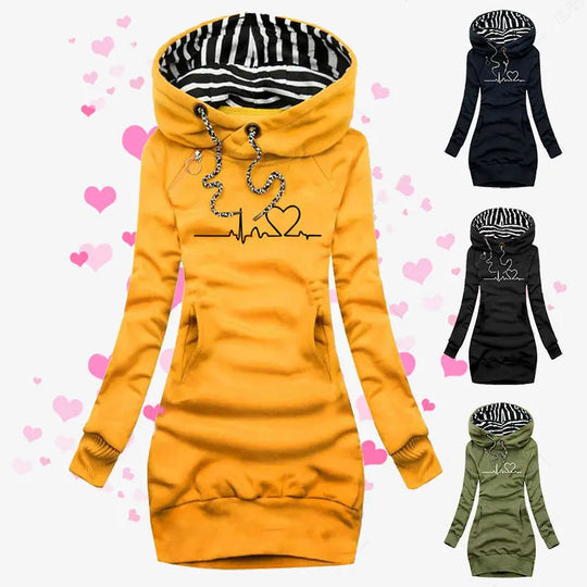 Heart Print Long Clothes Women Hoodie Sweatshirt Pullover Tops - Unique Unique Unique Heart Print Long Clothes Women Hoodie Sweatshirt Pullover Tops