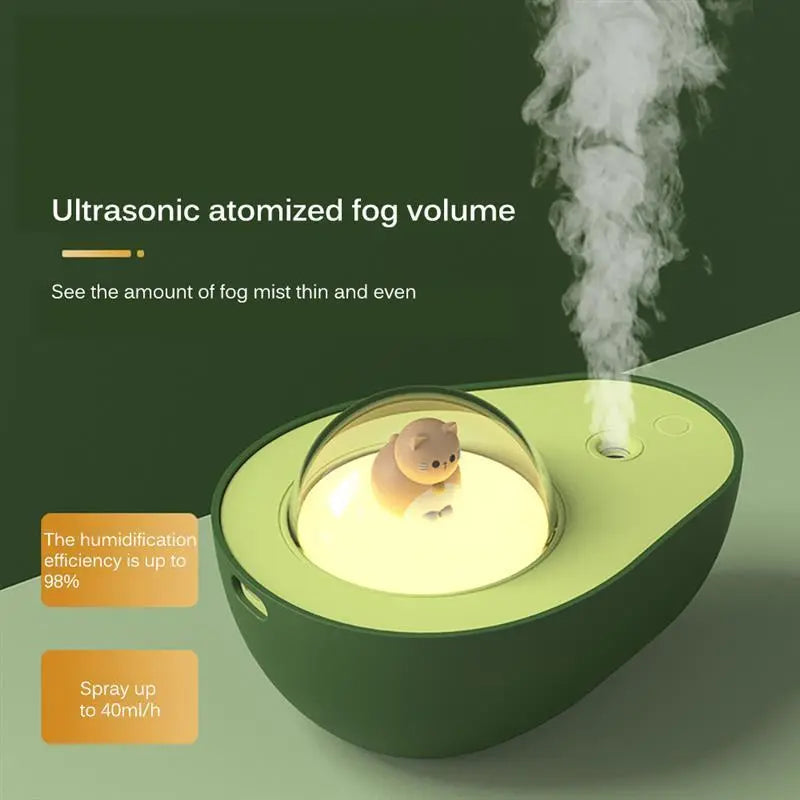 Avocado Mini Spray Humidifier USB Charging Night Light Portable Mist Sprayer For Home Car - Unique Unique Unique Avocado Mini Spray Humidifier USB Charging Night Light Portable Mist Sprayer For Home Car