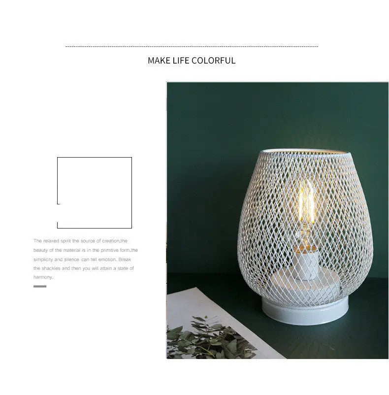 Retro Iron Art Table Lamp Battery Powered Night Light Hollowed Out Birdcage Desk Reading Lamp Bedroom Decor Bedside Table Lamp Home Decor - Unique Unique Unique Retro Iron Art Table Lamp Battery Powered Night Light Hollowed Out Birdcage Desk Reading Lamp Bedroom Decor Bedside Table Lamp Home Decor