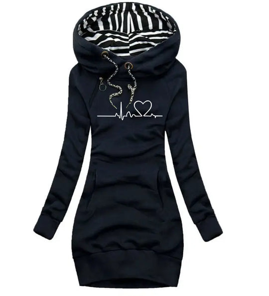 Heart Print Long Clothes Women Hoodie Sweatshirt Pullover Tops - Unique Unique Unique Heart Print Long Clothes Women Hoodie Sweatshirt Pullover Tops